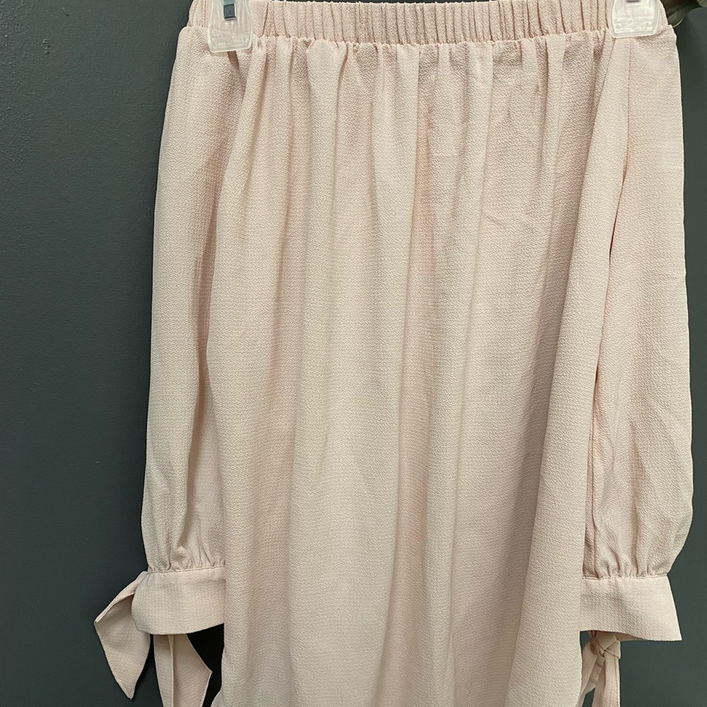 Light pink off the shoulder top